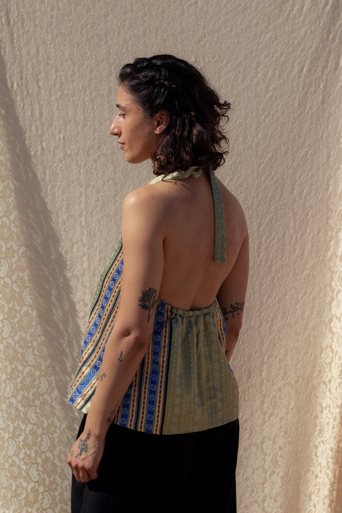 Kenzah halter top (Syrian silk) – Nol Collective